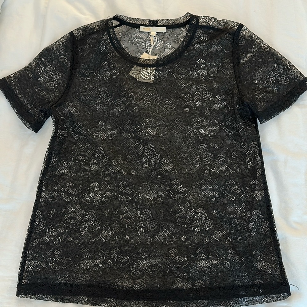 Maje Black Lace T Shirt